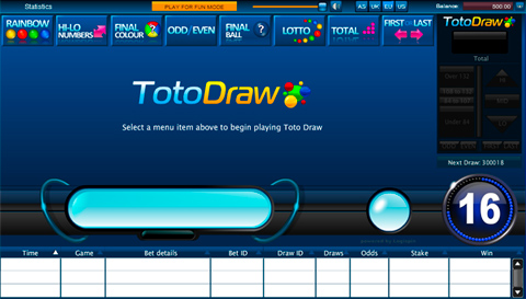 Toto Draw Entry Screen