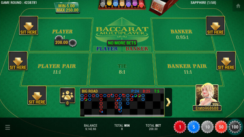 SBOBET Casino Games - Baccarat Multiplayer Placing Bets