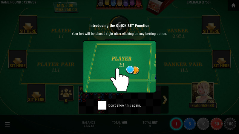 SBOBET Casino Games - Baccarat Multiplayer Quick Bet