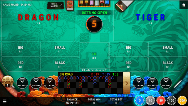 SBOTOP Live Casino  Dragon Tiger Multiplayer Table UI