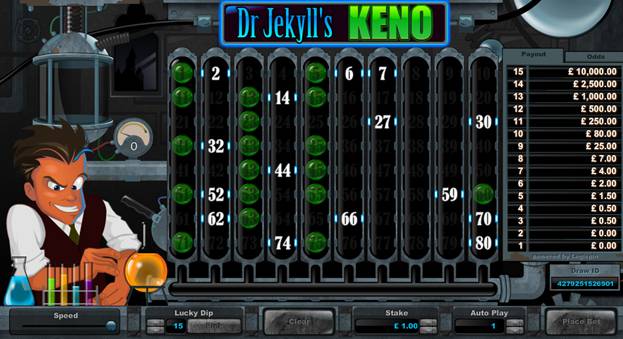 Dr Jekyll's Keno Losing Bet 2