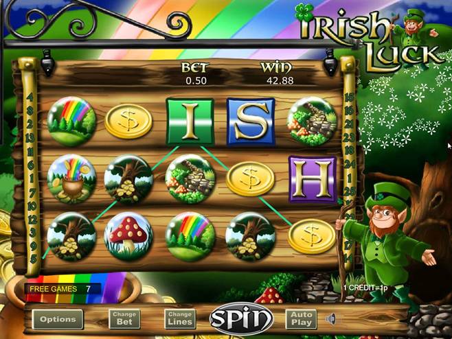 Irish Luck賞品選択機会中の無料ゲーム中