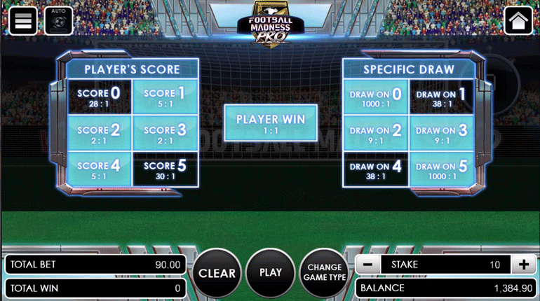 Football Madness Pro Shootout betting option selected Football Madness Pro Shootout betting option selected