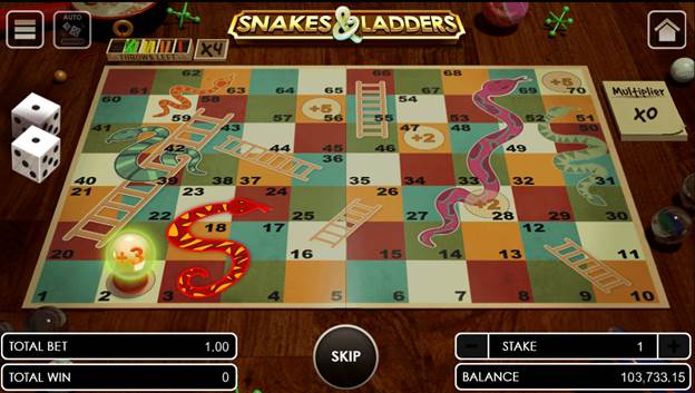 Snakes and Ladders with added multiplier