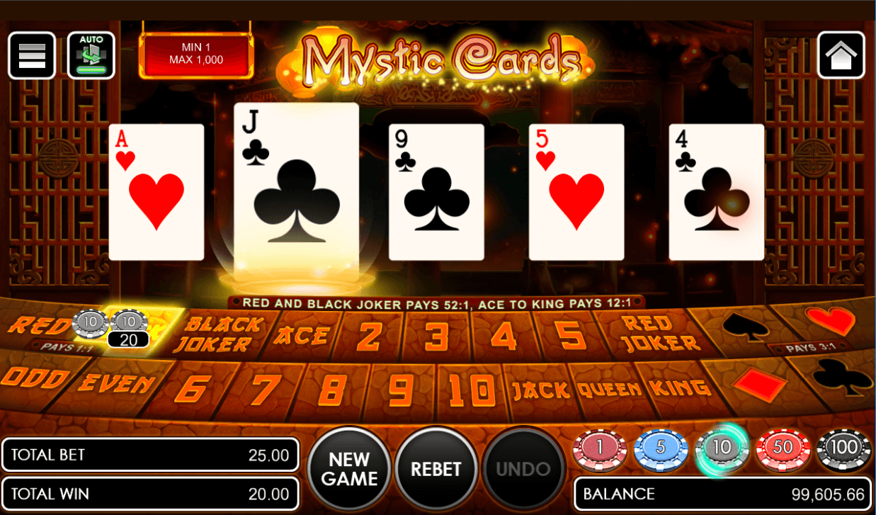 Mystic cards game with Auto-choose feature on Mystic cards game with Auto-choose feature on