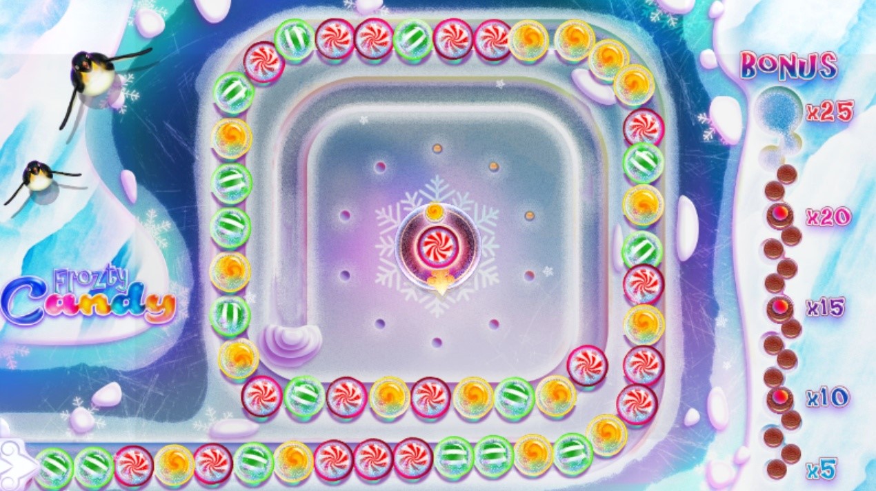 Frozty candy game in the Bonus game screen Frozty candy game in the Bonus game screen