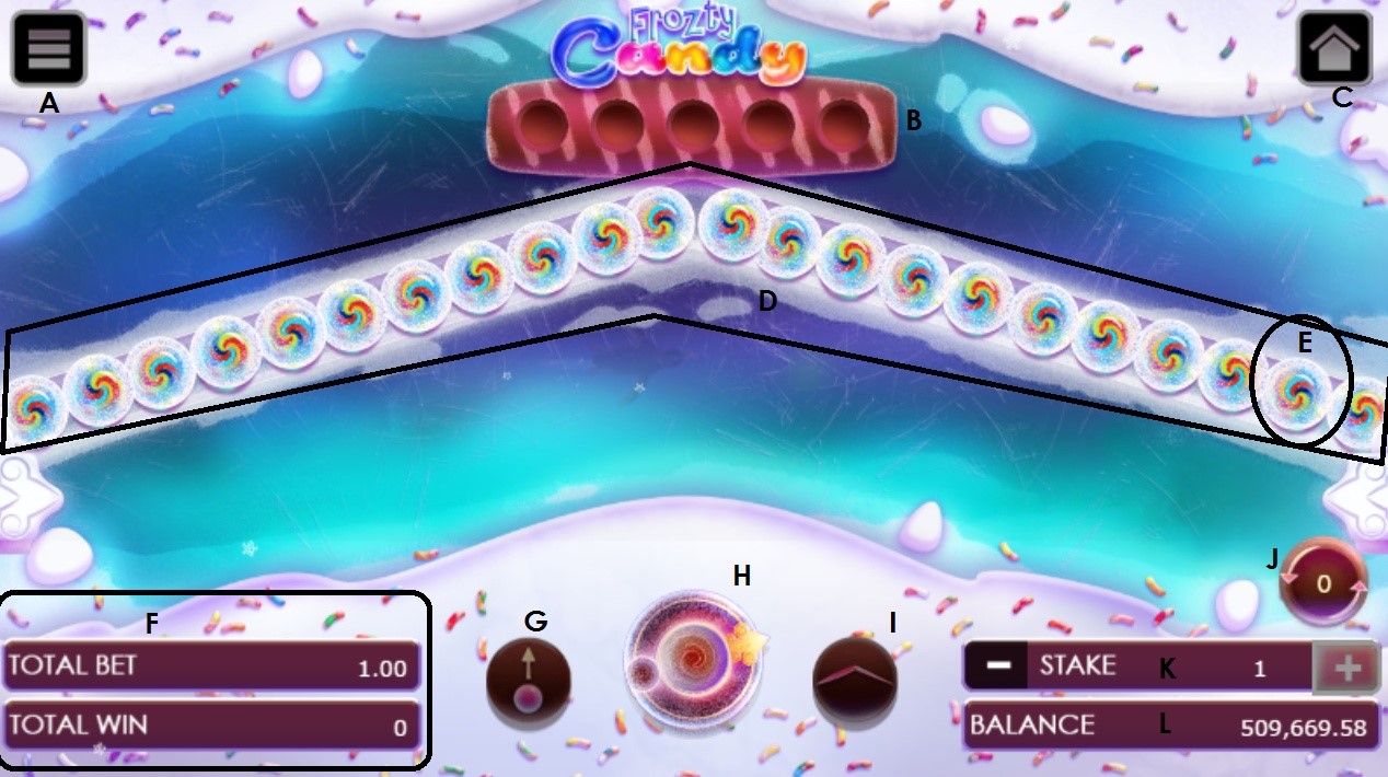 Frozty Candy game user interface Frozty Candy game user interface