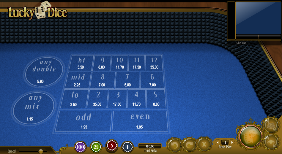 Lucky Dice Entry Screen Lucky Dice Entry Screen