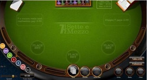 Sette e Mezzo Game Screen Sette e Mezzo Game Screen