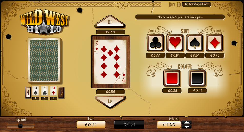 Wild West HILO Entry Screen Wild West HILO Entry Screen