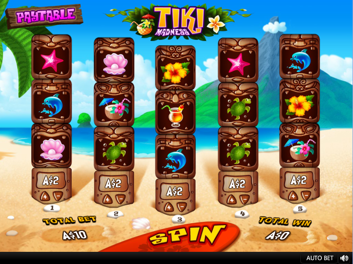 Tiki Madness Placing Bet