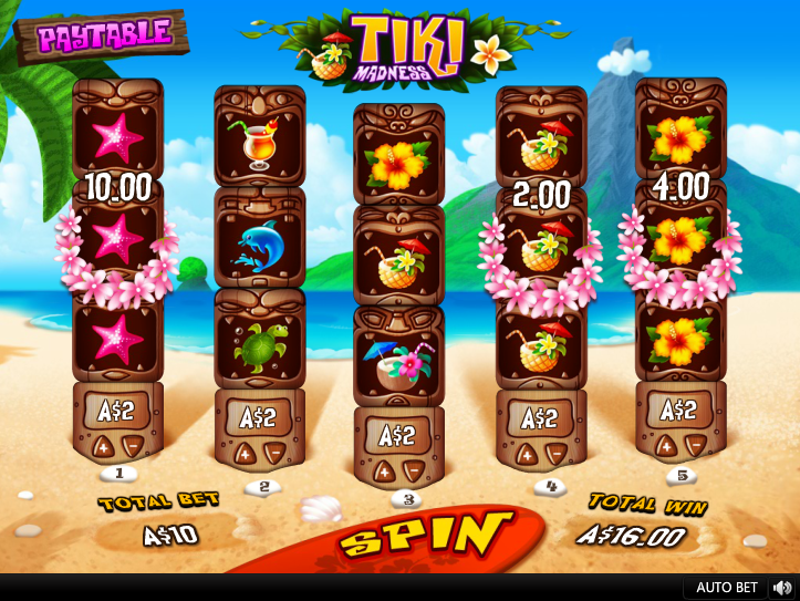 Tiki Madness Winning Example Tiki Madness Winning Example