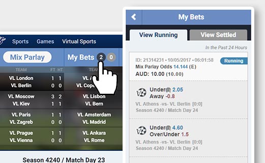 Click on My Bets Click on My Bets