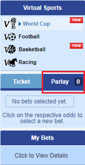 Virtual Football Select Parlay Ticket